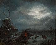 Jan Baptiste Vanmour Nocturnal View of the Ice USA oil painting artist